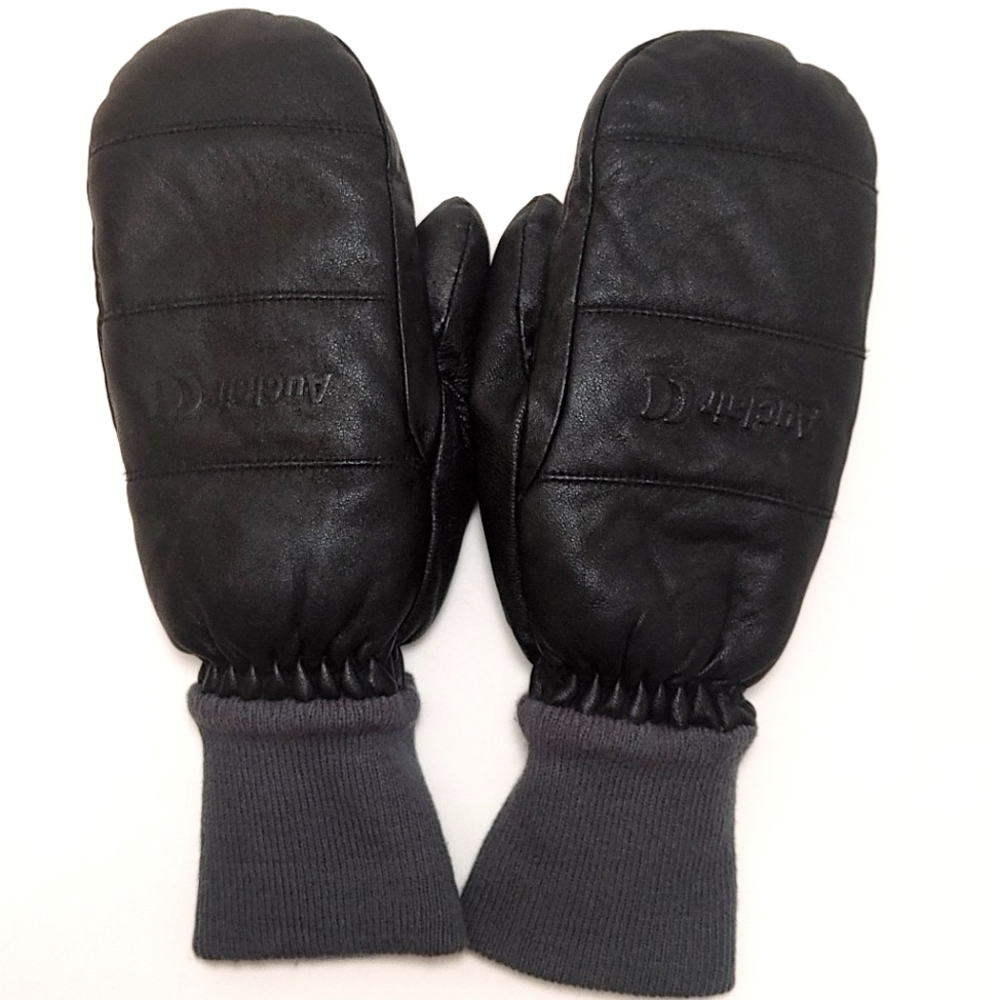 Auclair Women’s Black Leather Mittens